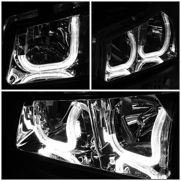 LED DRL Halo Headlights<br>03-06 Chevy Avalanche Silverado 1500-3500