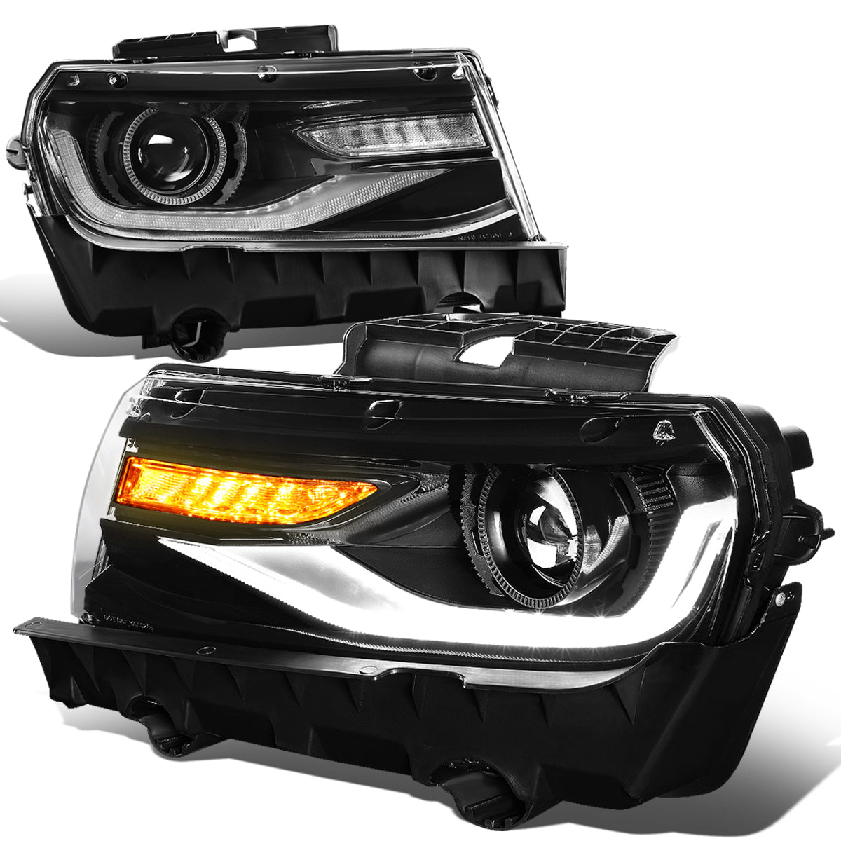 LED DRL Sequential Projector Headlights<br>14-15 Chevy Camaro