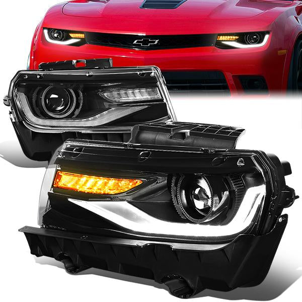 LED DRL Sequential Projector Headlights<br>14-15 Chevy Camaro