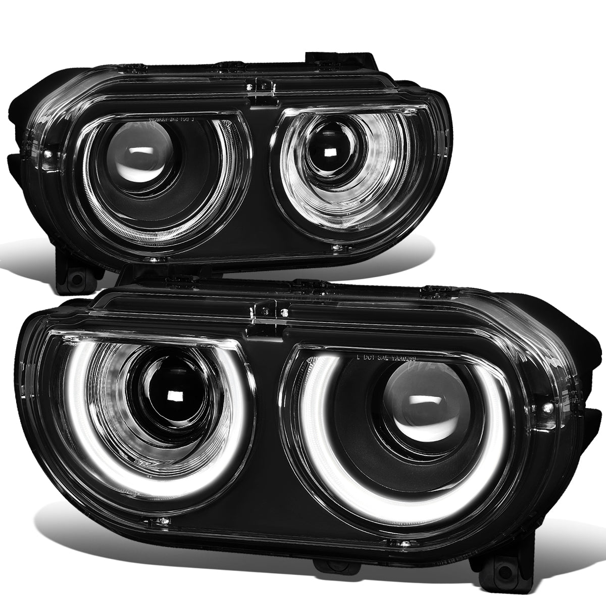 LED DRL Halo Sequential Projector Headlights<br>08-14 Dodge Challenger