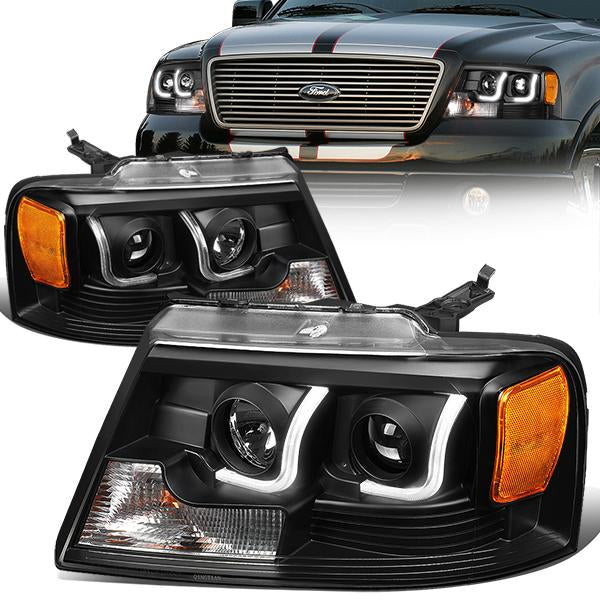 LED DRL Projector Headlights<br>04-08 Ford F-150, 06-08 Lincoln Mark LT