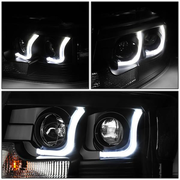 LED DRL Projector Headlights<br>04-08 Ford F-150, 06-08 Lincoln Mark LT