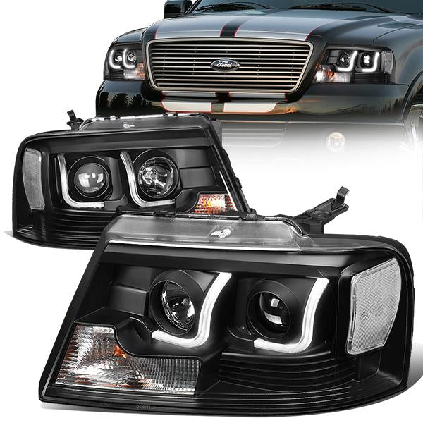 LED DRL Projector Headlights<br>04-08 Ford F-150, 06-08 Lincoln Mark LT