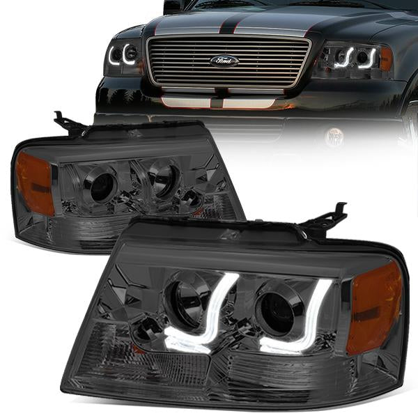 LED DRL Projector Headlights<br>04-08 Ford F-150, 06-08 Lincoln Mark LT