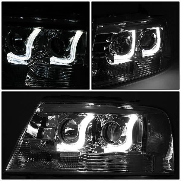 LED DRL Projector Headlights<br>04-08 Ford F-150, 06-08 Lincoln Mark LT