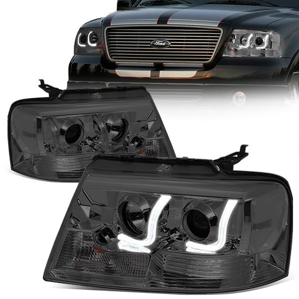 LED DRL Projector Headlights<br>04-08 Ford F-150, 06-08 Lincoln Mark LT