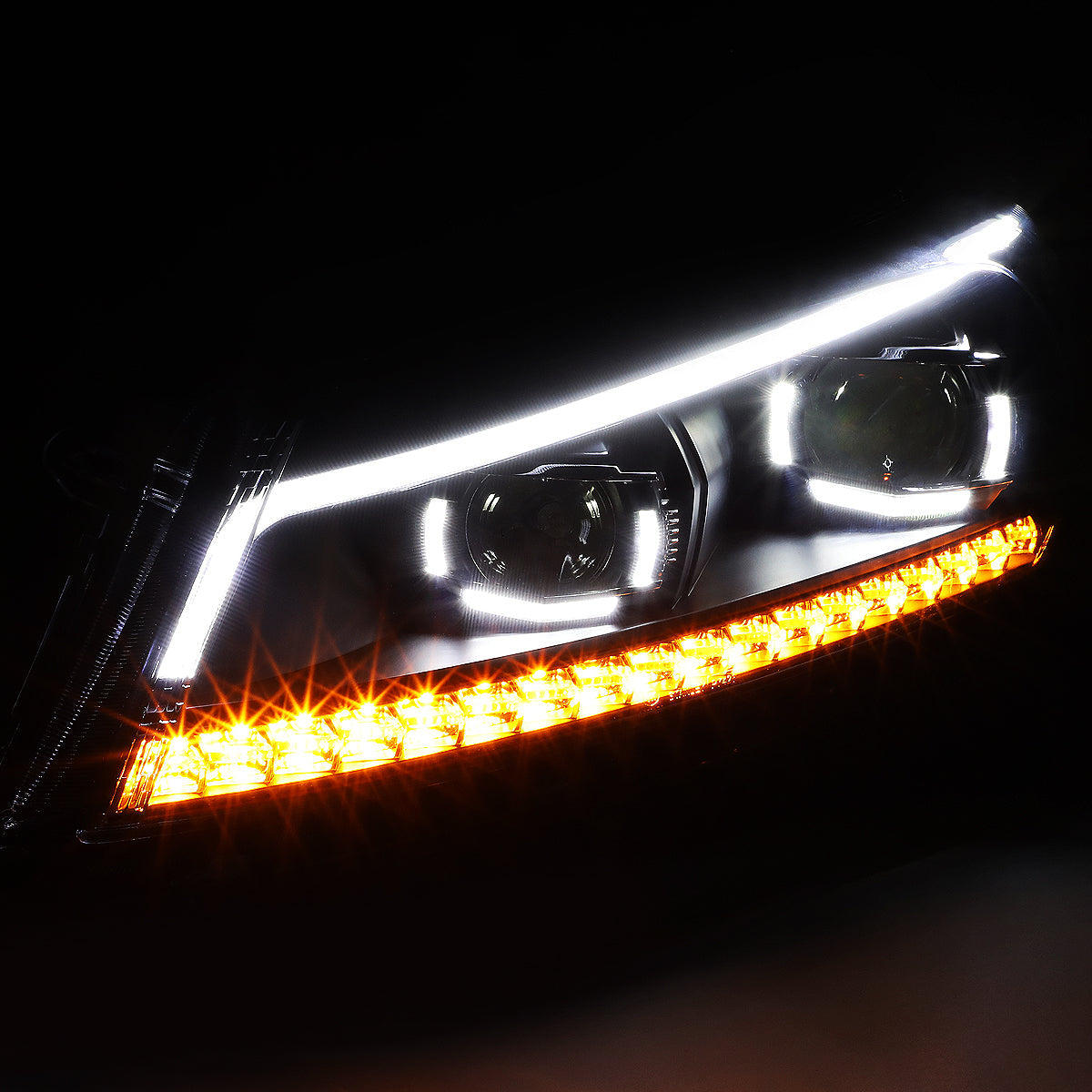 LED DRL Sequential Projector Headlights<br>08-12 Honda Accord