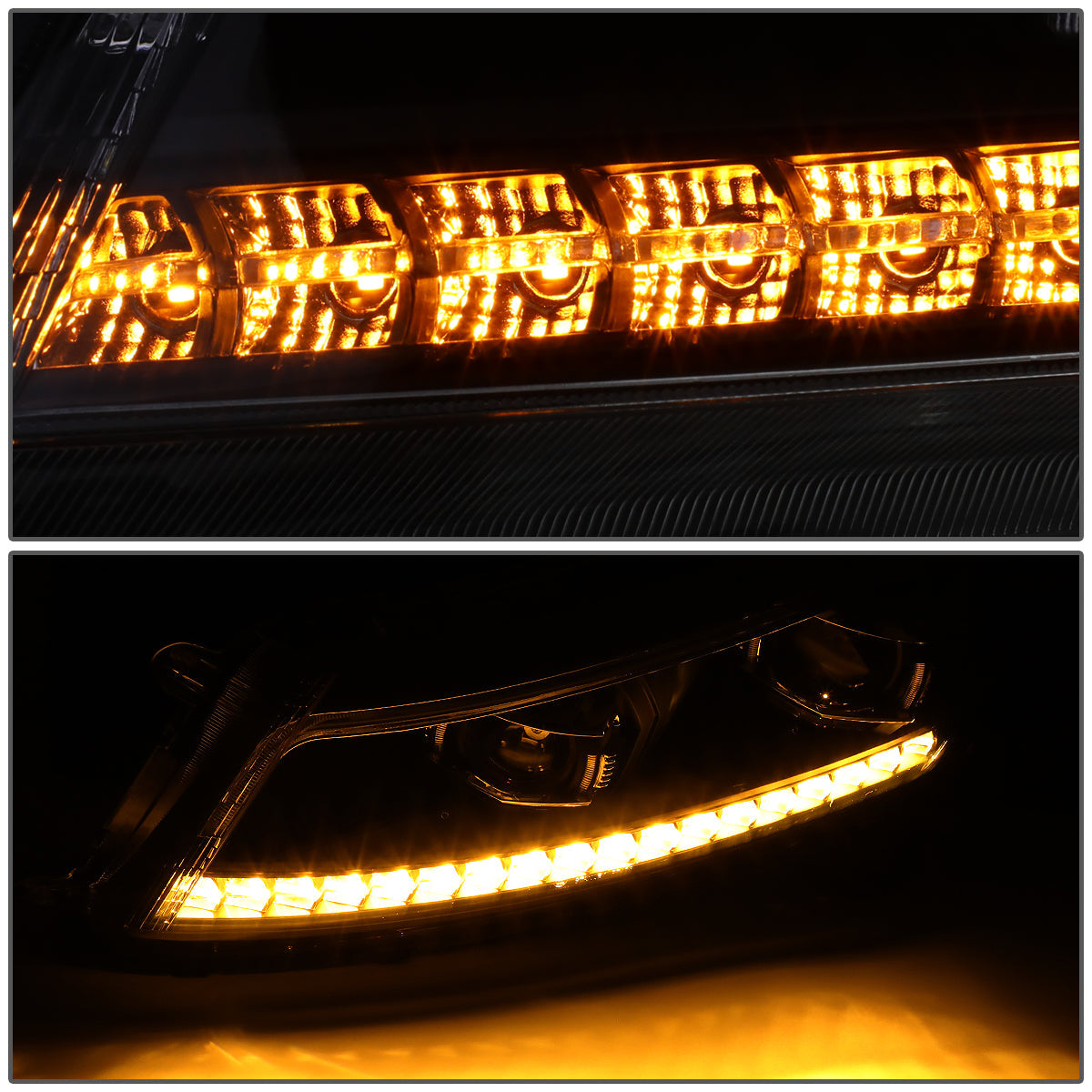 LED DRL Sequential Projector Headlights<br>08-12 Honda Accord