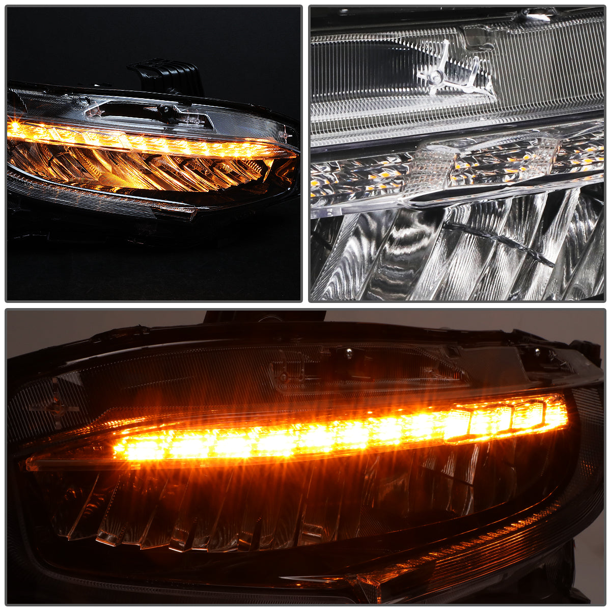 LED DRL Sequential Headlights<br>16-18 Honda Civic