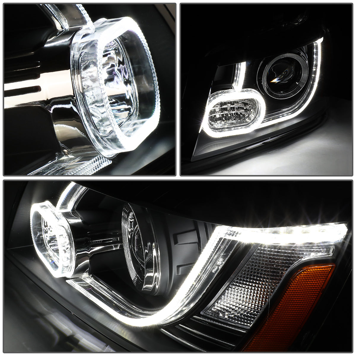 LED DRL Projector Headlights<br>01-07 Toyota Highlander