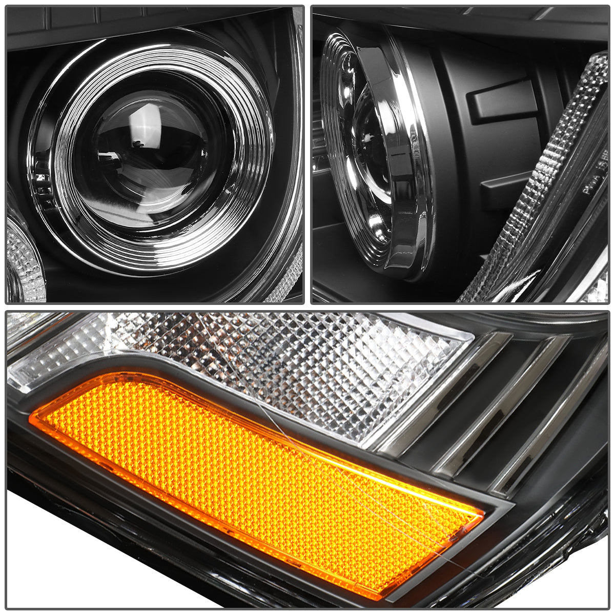 LED DRL Projector Headlights<br>01-07 Toyota Highlander