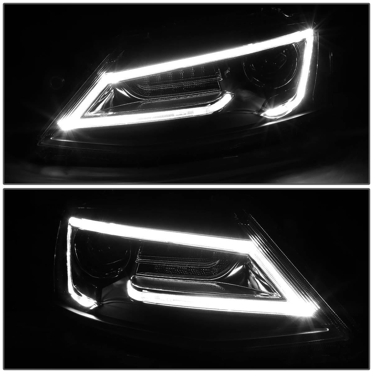 LED DRL Sequential Projector Headlights<br>11-18 Volkswagen Jetta