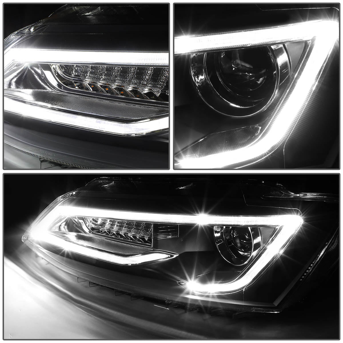 LED DRL Sequential Projector Headlights<br>11-18 Volkswagen Jetta