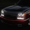 LED DRL Halo Headlights<br>03-06 Chevy Avalanche Silverado 1500-3500