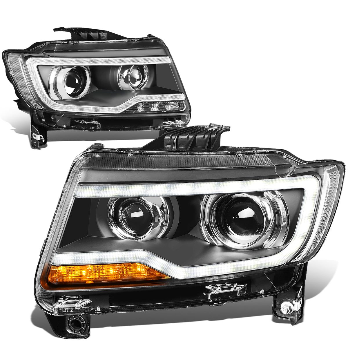 LED DRL Projector Headlights<br>11-17 Jeep Compass MK