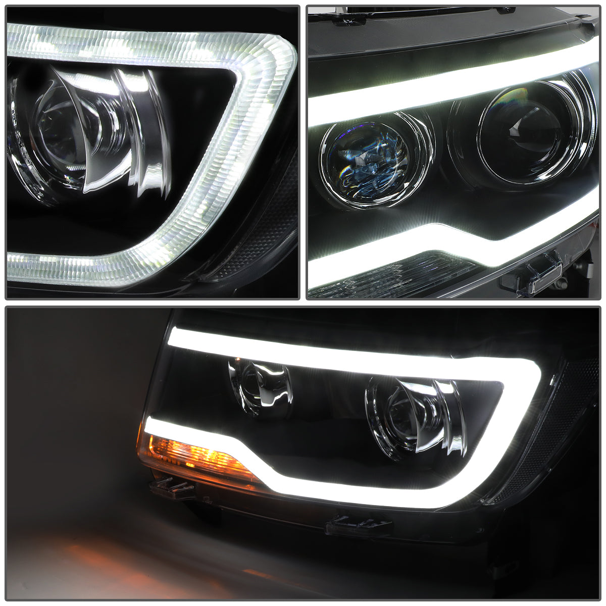 LED DRL Projector Headlights<br>11-17 Jeep Compass MK