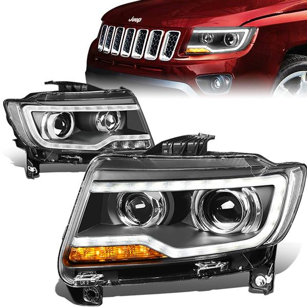 LED DRL Projector Headlights<br>11-17 Jeep Compass MK