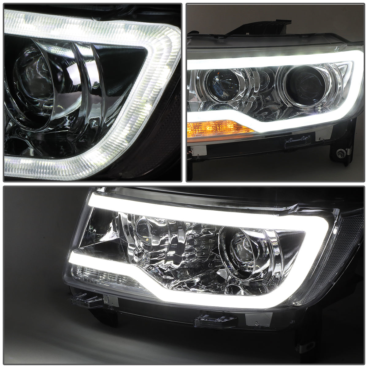 LED DRL Projector Headlights<br>11-17 Jeep Compass MK