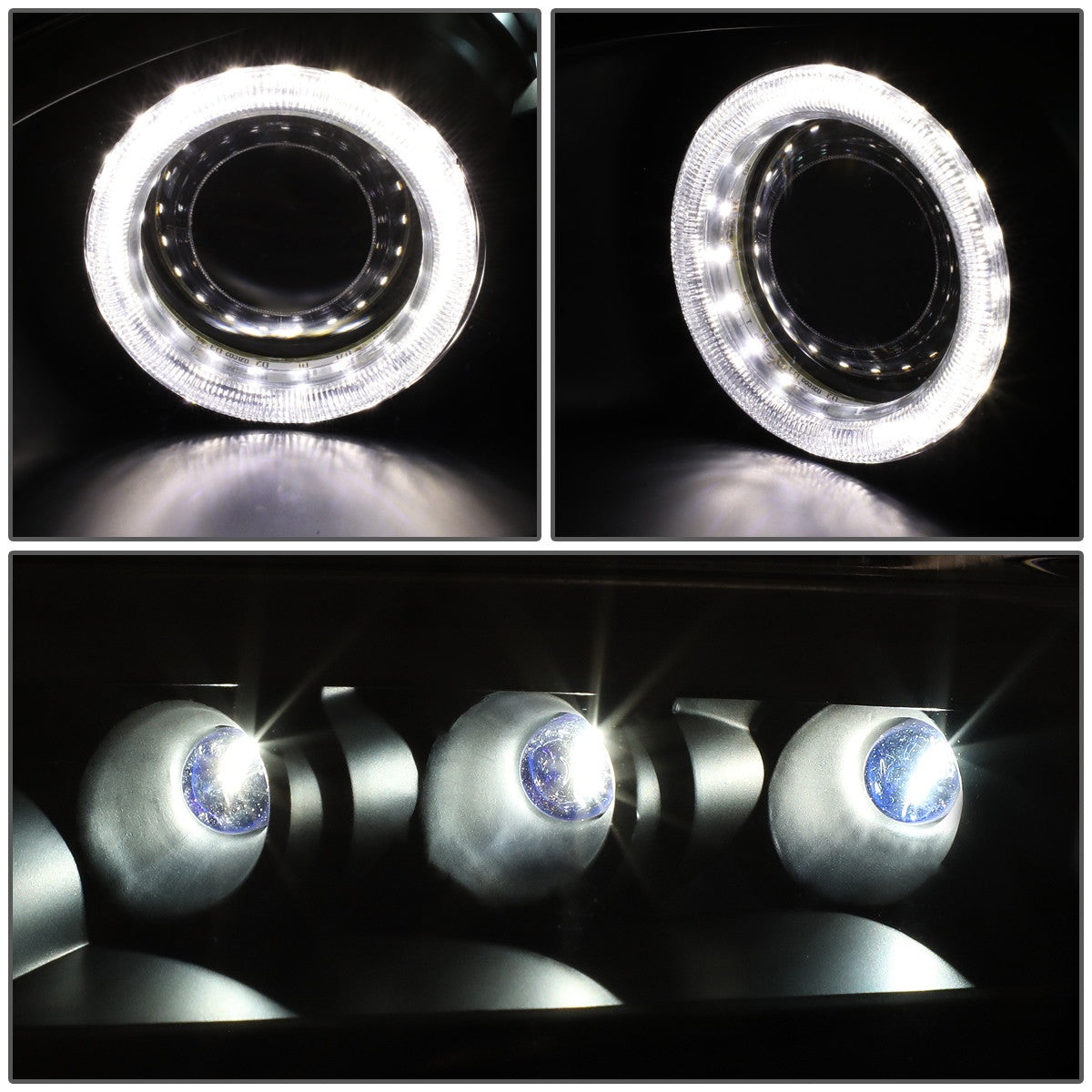 LED DRL Halo Projector Headlights<br>92-00 Lexus SC300 SC400