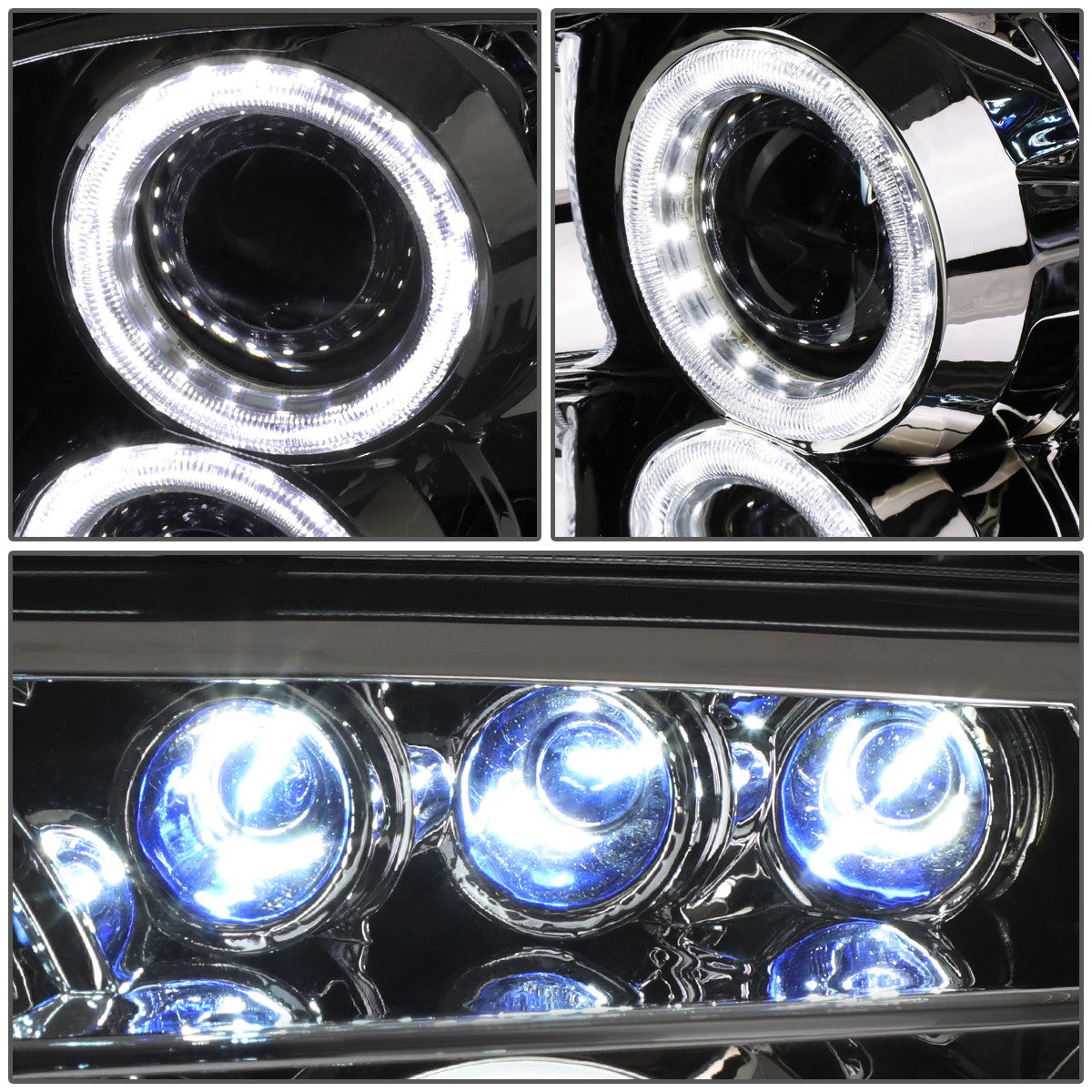 LED DRL Halo Projector Headlights<br>92-00 Lexus SC300 SC400