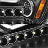 LED DRL Halo Projector Headlights<br>08-17 Freightliner Cascadia