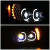 LED DRL Halo Projector Headlights<br>05-17 Freightliner Columbia, 2004 Columbia