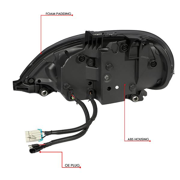 LED DRL Halo Projector Headlights<br>05-17 Freightliner Columbia, 2004 Columbia