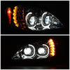 LED DRL Halo Projector Headlights<br>05-17 Freightliner Columbia, 2004 Columbia