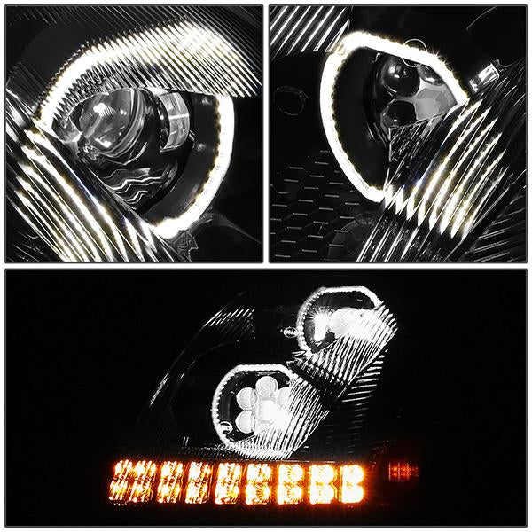 LED DRL Halo Sequential Projector Headlights<br>04-18 Volvo VN VNL 300 400 430 630 740 760 860