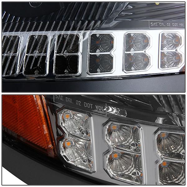 LED DRL Halo Sequential Projector Headlights<br>04-18 Volvo VN VNL 300 400 430 630 740 760 860