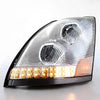 LED DRL Halo Sequential Projector Headlights<br>04-18 Volvo VN VNL 300 400 430 630 740 760 860