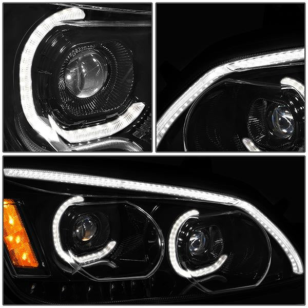 LED DRL Halo Projector Headlights<br>08-19 Kenworth T170 T270 T370 T660