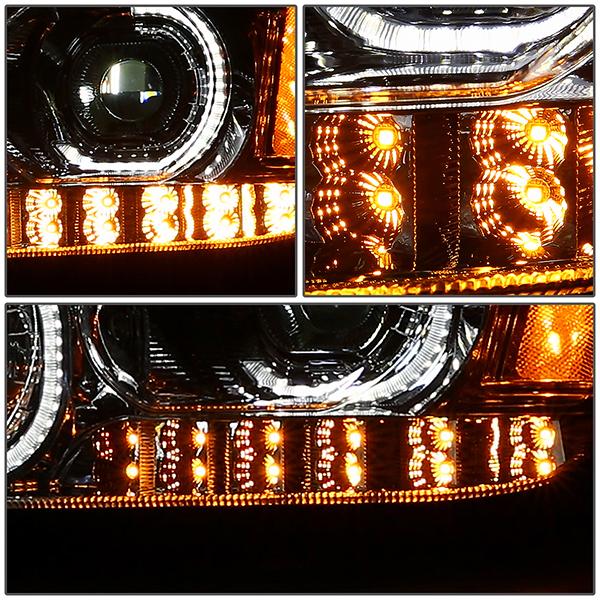 LED DRL Halo Projector Headlights<br>08-19 Kenworth T170 T270 T370 T660