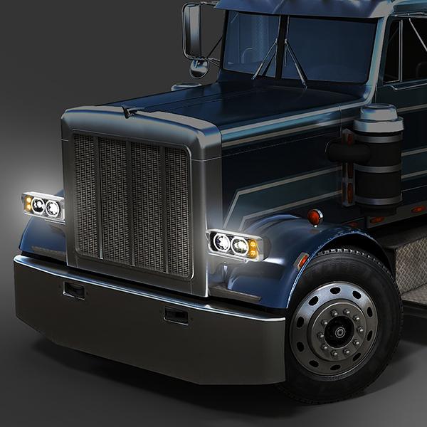 LED DRL Halo Projector Headlights<br>81-19 Kenworth W900 Western Star 4800