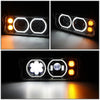 LED DRL Halo Projector Headlights<br>81-19 Kenworth W900 Western Star 4800