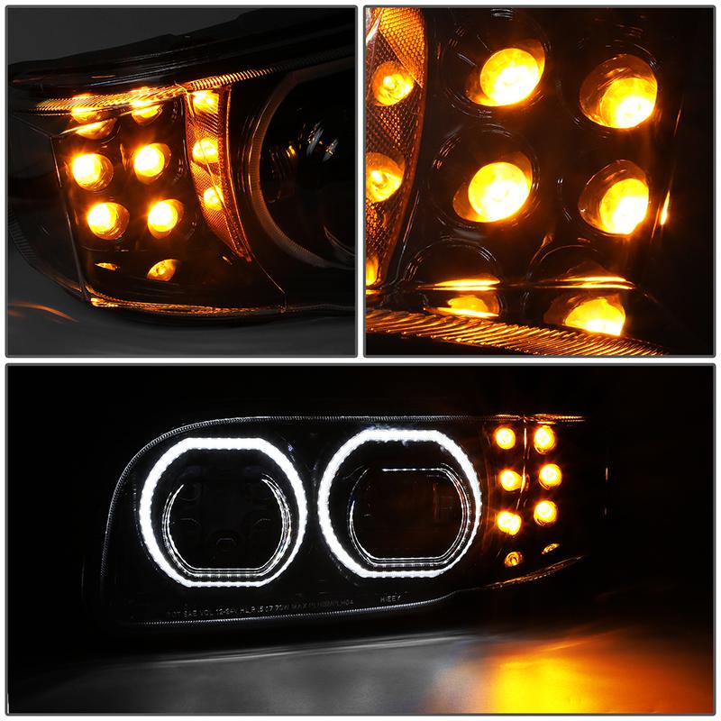 LED DRL Halo Projector Headlights<br>08-22 Peterbilt 389 388 567