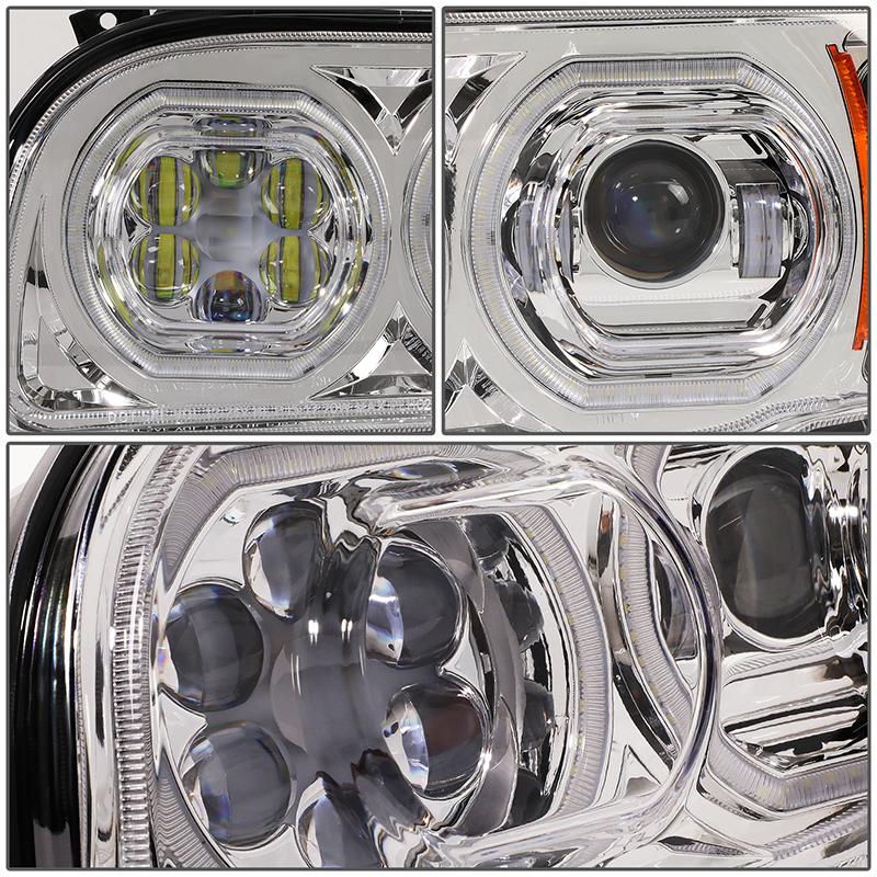 LED DRL Halo Projector Headlights<br>08-22 Peterbilt 389 388 567