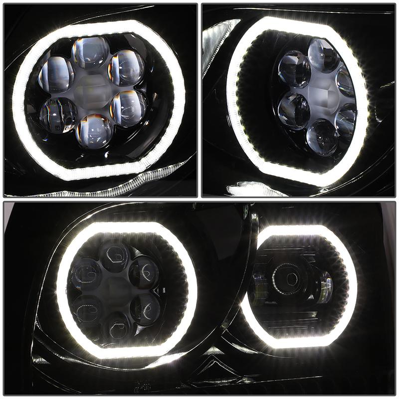 LED DRL Halo Sequential Projector Headlights<br>96-10 Freightliner Century