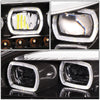 LED DRL Halo Sequential Projector Headlights<br>10-20 Peterbilt 337 348