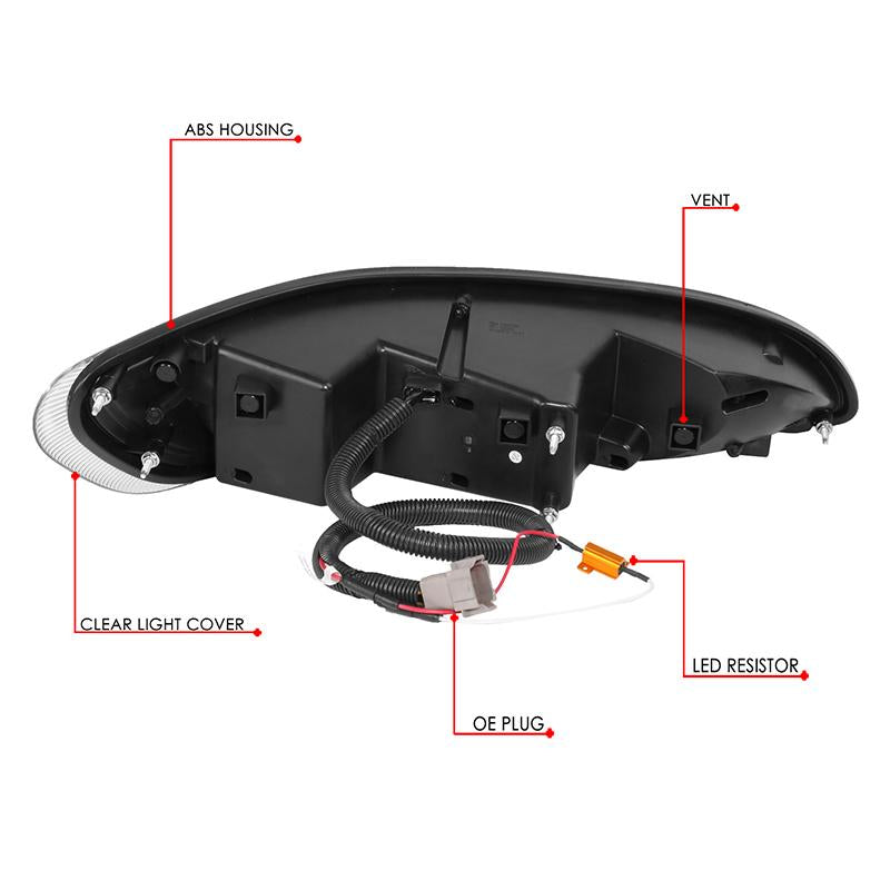 LED DRL Halo Sequential Projector Headlights<br>10-20 Peterbilt 337 348