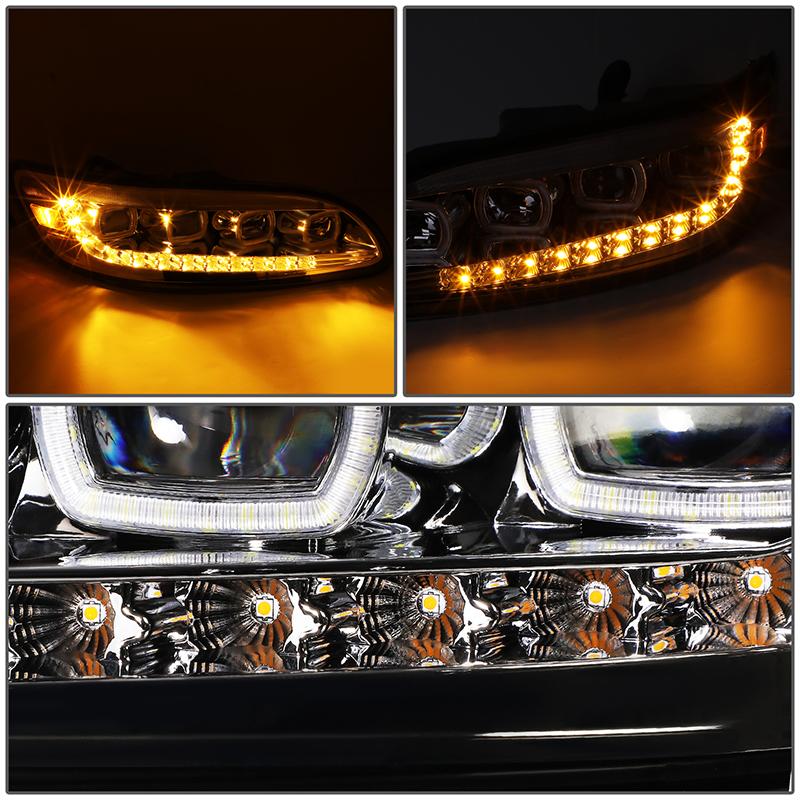 LED DRL Halo Sequential Projector Headlights<br>10-20 Peterbilt 337 348