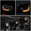 LED DRL Halo Sequential Projector Headlights<br>13-20 Peterbilt 579, 11-18 587