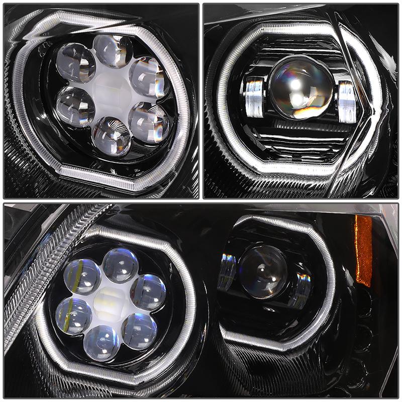 LED DRL Halo Sequential Projector Headlights<br>13-20 Peterbilt 579, 11-18 587