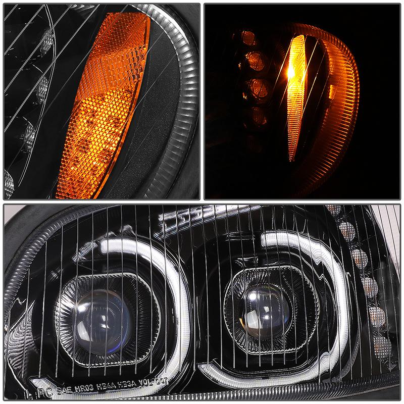 LED DRL Halo Projector Headlights<br>03-19 Freightliner M2 106 112