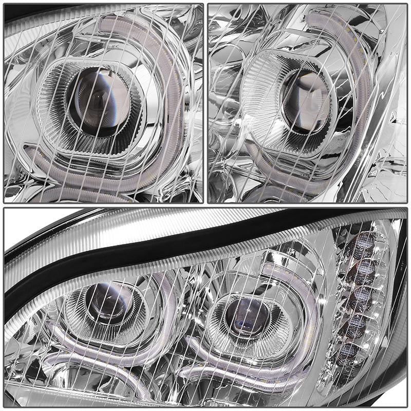 LED DRL Halo Projector Headlights<br>03-19 Freightliner M2 106 112