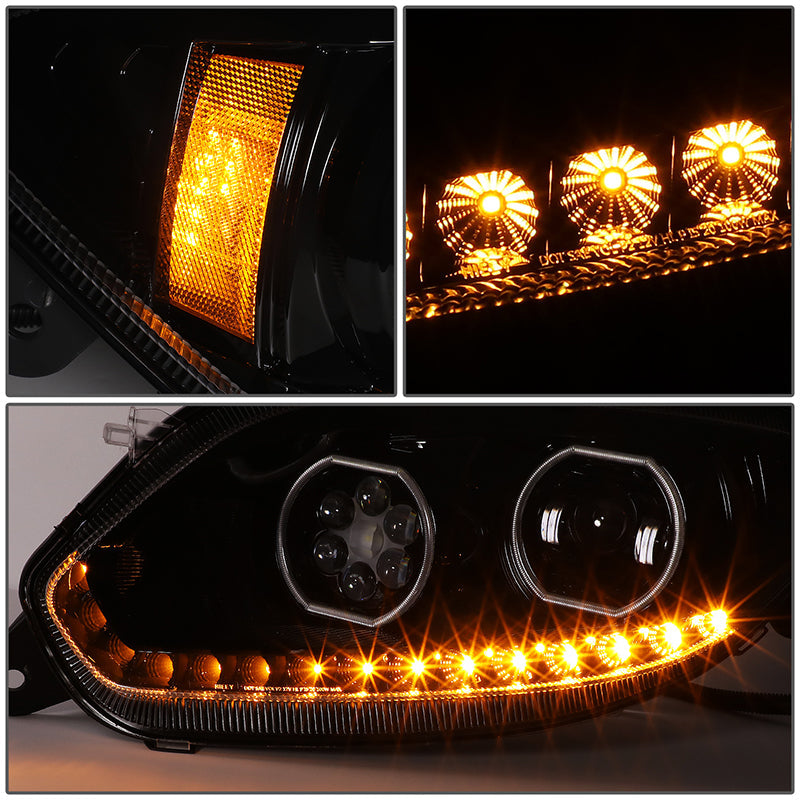 LED DRL Halo Sequential Projector Headlights<br>17-21 International Harvester LT LT625