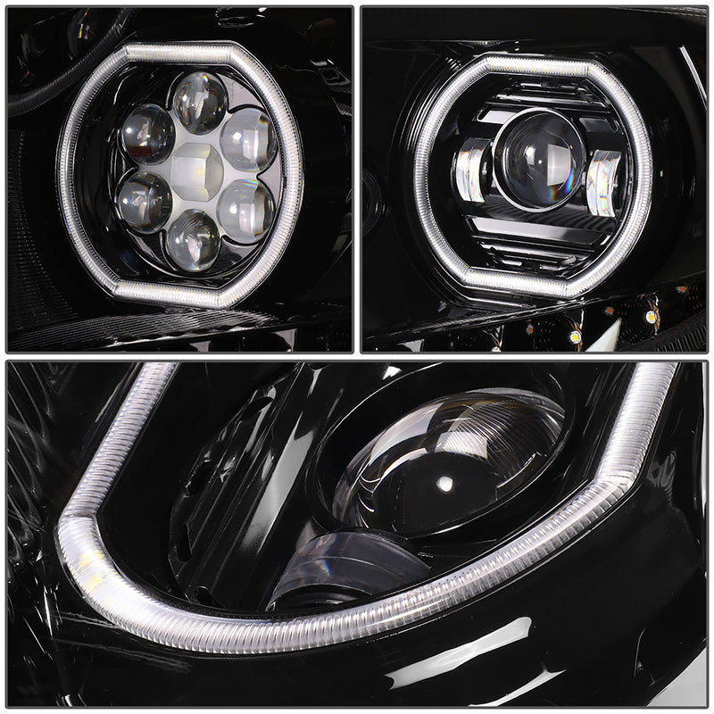 LED DRL Halo Sequential Projector Headlights<br>17-21 International Harvester LT LT625