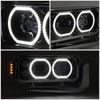 LED DRL Halo Projector Headlights<br>81-88 Peterbilt 359, 87-07 379, 08-21 389