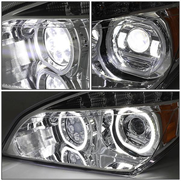 LED DRL Halo Projector Headlights<br>18-21 Freightliner Cascadia