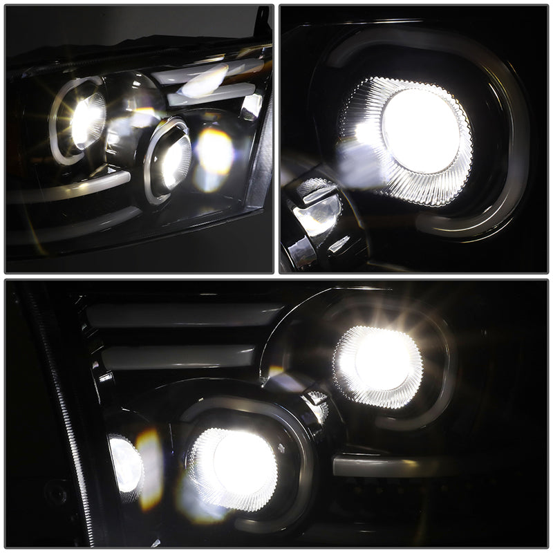 LED DRL Halo Projector Headlights<br>10-18 Ram 1500-3500, 2009 Dodge Ram 1500